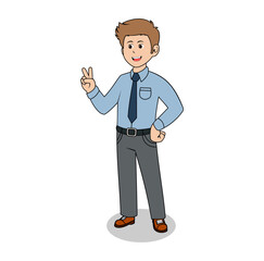 Boy Doctor Cartoon Teacher Vector Illustration