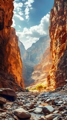 Stunning panoramic shot of a breathtaking canyon landscape captured in high resolution for breathtaking views