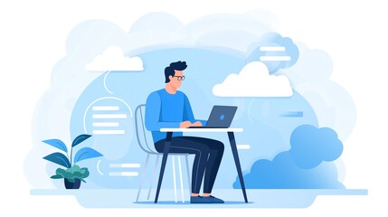 Remote worker participating in a webinar