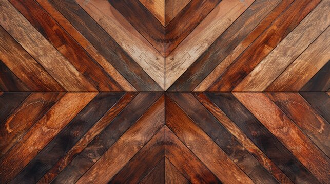 Geometric wooden tile with X shaped seamless pattern in wood texture background