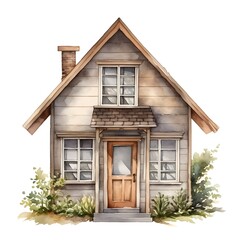 Charming Cottage House in Watercolor