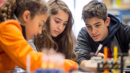 Fototapeta premium Students working on a science project
