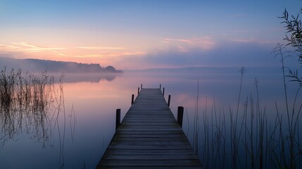 High-resolution photo of a serene lake at dawn