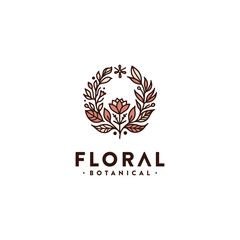 floral and botanical logo vector design