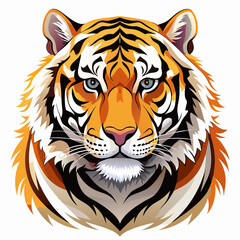 Fototapeta premium Tiger ,real style, white background