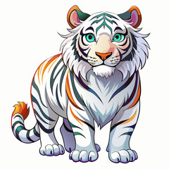 Fototapeta premium Tiger ,real style, white background