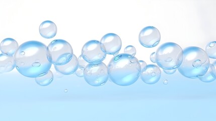 Tranquil Floating Bubbles Minimalist 3D Render with Copy Space