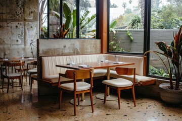 Fototapeta premium A restaurant architecture furniture cafeteria.