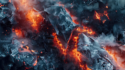 a futuristic hi-tech background made by fire and ice.