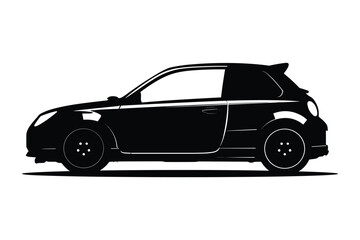 Fototapeta premium Compact car graphic silhouette vector
