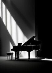 A piano keyboard black white.