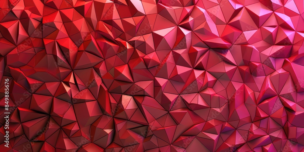 Poster a red crystal background with a geometric pattern. aig51a.