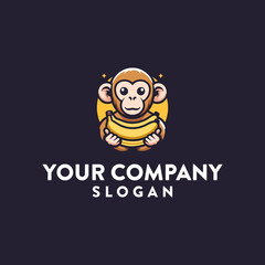 Monkey logo design vector template