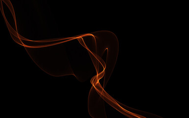 Dark abstract background with a glowing abstract waves