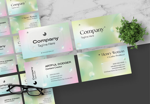 Green And Blue Gradient Business Card