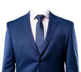 Dark blue suit and tie