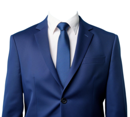 Dark blue suit and tie