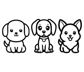 Cheerful Dog Sitting Cartoon Character