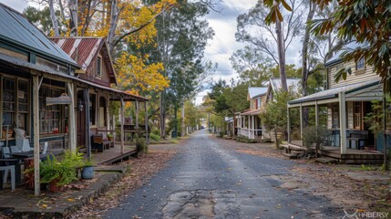 Rustic Street in a Quaint Town
