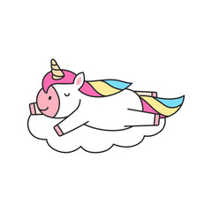 Cute unicorn sleeping