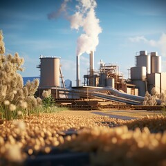 photo of a biomass power station using locally sourced materials.