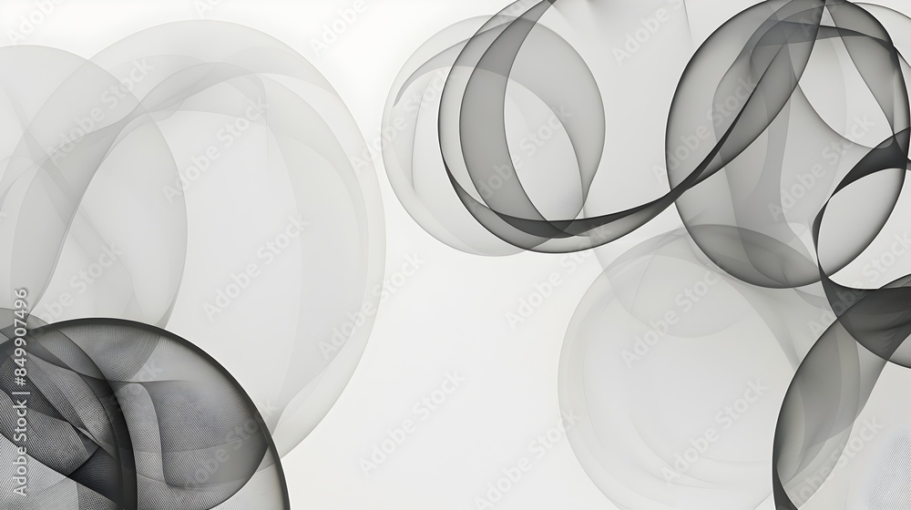Poster ethereal haze and overlapping circular shapes on a white background