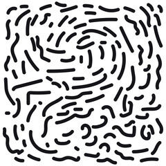 Fun Color Black line abstract doodle set seamless pattern, Creative minimalist style art background for children or trendy design with basic shapes. Simple childish scribble backdrop