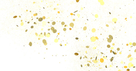 Shimmering Bliss: Mesmeric 3D Illustration Depicting Glistening gold Confetti