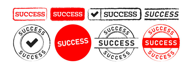 red and black color rubber stamp success labels ticker for approve accepted confirm