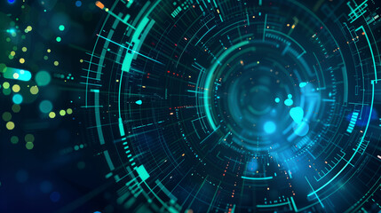 Obraz premium Abstract geometric futuristic digital technology and science background 
