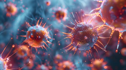3D rendering of virus cells