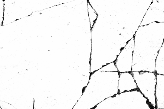 crack wall texture on a white background isolated