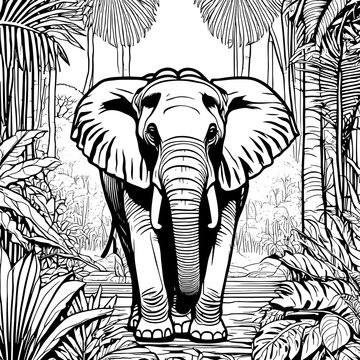 Elephant In Safari Jungle