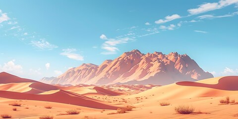 Beautiful landscape of desert dunes