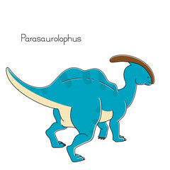 リアルでかわいい恐竜　パラサウロロフス　後ろ姿