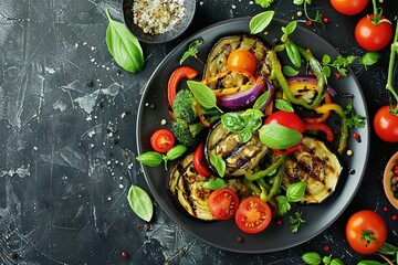 dinner salad vegetables food healthy plate meal lunch meat grill chicken fresh diet roast fillet dish cuisine green delicious background