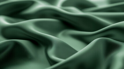 Fototapeta premium green silk fabric, Close-up of a smooth green background