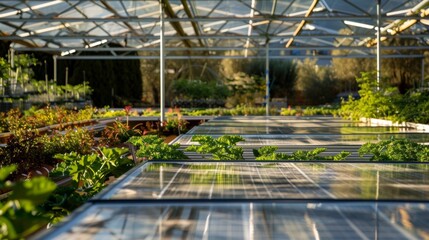 Obraz premium The greenhouses unwavering commitment to sustainability is evident in every aspect from its solar panels to recycled water usage.