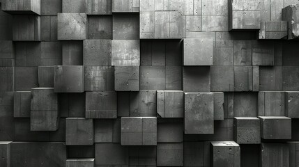 Abstract Geometry: The Gray Block Wall