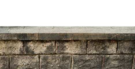 old stone bench on white background isolated for display product