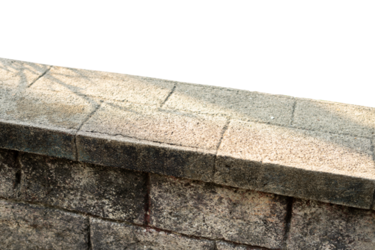 stone bench on white background isolated for product display and backdrop. shot with high angle view