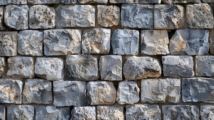 Obraz premium Origin of stone barrier constructed from blocks