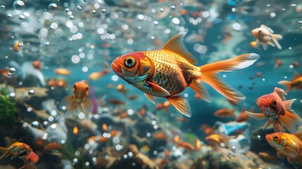 Plight of Goldfish: Facing Reality in a Trash-Filled Habitat