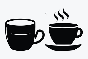 Obraz premium cup of coffee silhouette vector