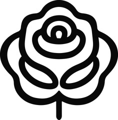 Rose icon silhouette vector