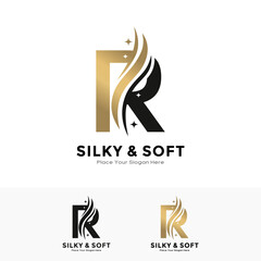 Silky and soft letter R logo template. Suitable for business, initial name, poster, beauty, salon, fabric and pattern