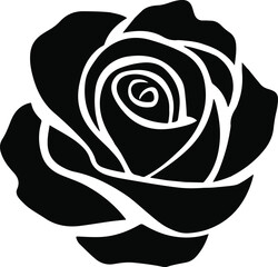 Rose icon silhouette vector