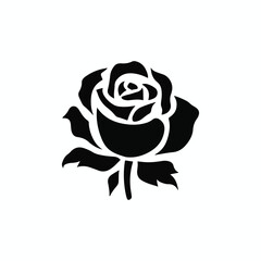 Rose icon silhouette vector