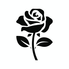 Rose icon silhouette vector
