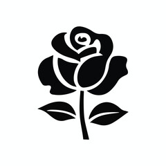 Rose icon silhouette vector